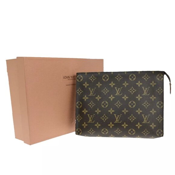 LOUIS VUITTON Poche Toilette 26 Clutch Pouch Bag Monogram Leather M47542 67YF337 - Picture 1 of 12